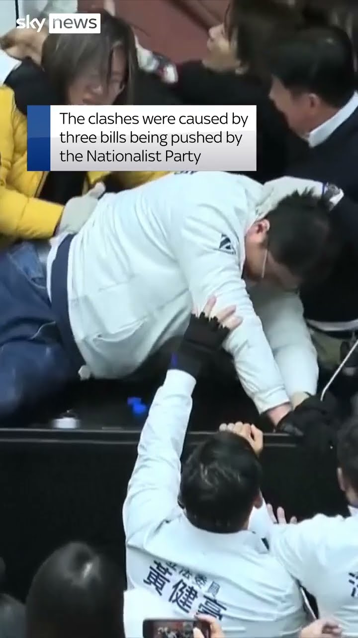 Lawmakers clash in Taiwan's parliament