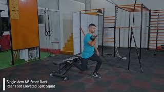 How to do a Single Arm Kettlebell Front Rack Rear Foot Elevated Split Squat