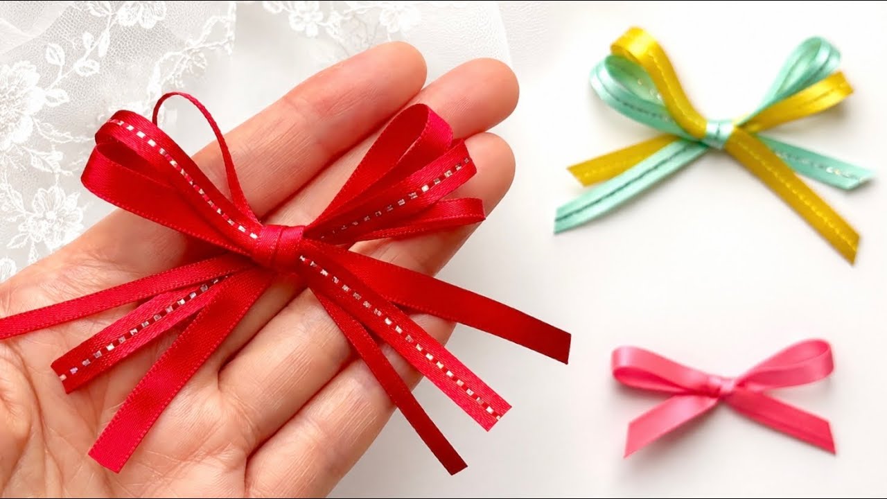 【リボン】リボンの結び方（束ねリボン）／[Ribbon] How to Tie a Ribbon (Gathered Bow)
