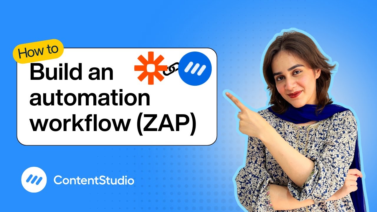 Zapier tutorial for beginners showing automation workflow between Google Sheets and Content Studio