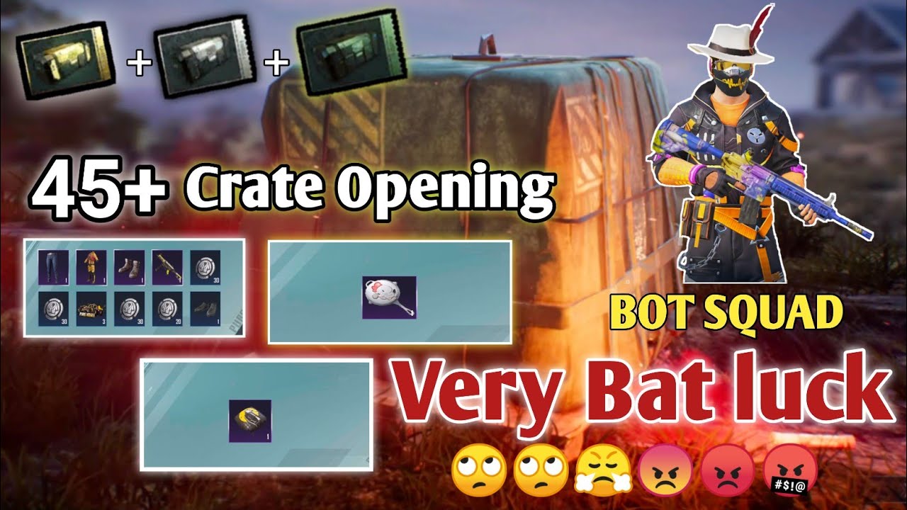 BOT SQUAD || 45+ CRATE OPENING || PUBG MOBILE - YouTube