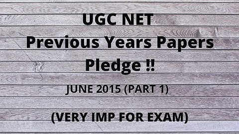 UGC NET JUNE 2015 paper -1 solved