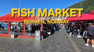 BERGEN FISH MARKET WALKING TOUR 🇳🇴 | Norway’s Famous Seafood Market & Waterfront | [ 4K ]
