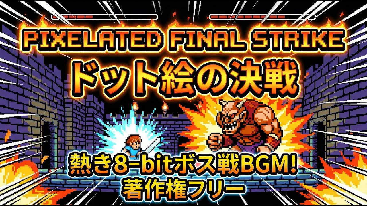 【著作権フリーBGM】熱き8bitバトル！レトロゲーム風ボス戦チップチューン「Pixelated Final Strike」ゲーム実況・作業用