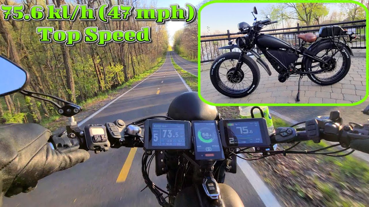 3 Motors Retro Ebike - 47 mph Top Speed - Nice Ride Full Throttles.