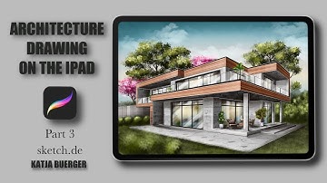 ARCHITECTURE DRAWING on the Ipad (part 3) Procreate / Sketch / Hand draw render