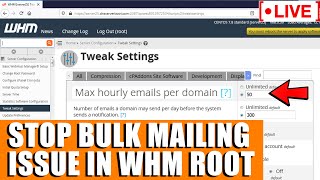 [🔴LIVE] How to Stop Bulk mailing issue in WHM root