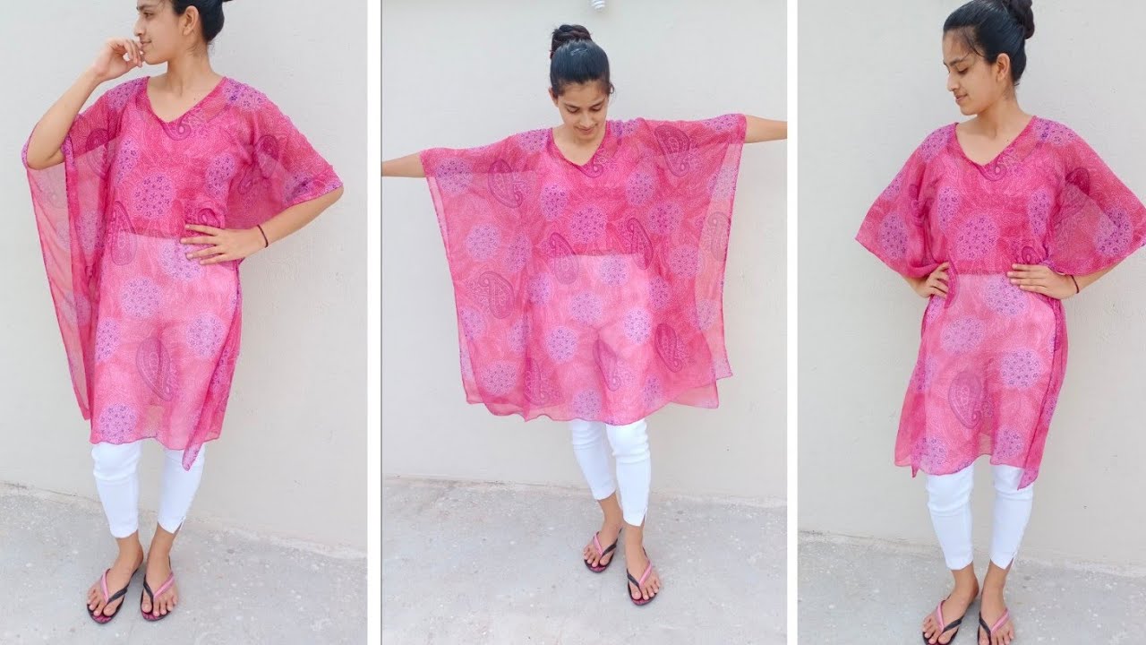 Kaftan Kurti top cutting stitching easy way (caftan Kurti ) YouTube