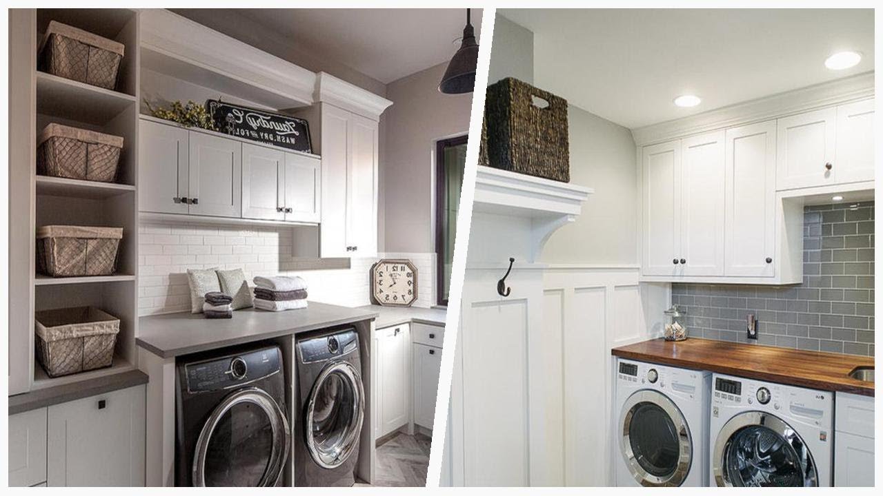 75 Porcelain Tile Laundry Room With Gray Walls Design Ideas You'll Love