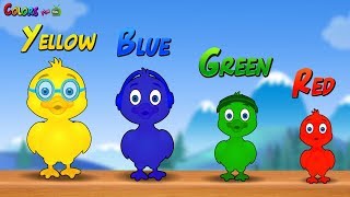 learn colors with colorful chicks funny duck animals colors videos for kids