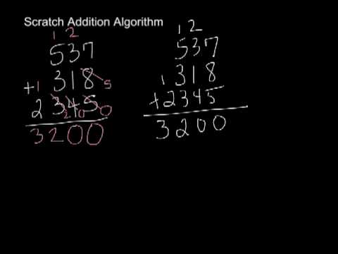 Scratch Addition Algorithm - YouTube
