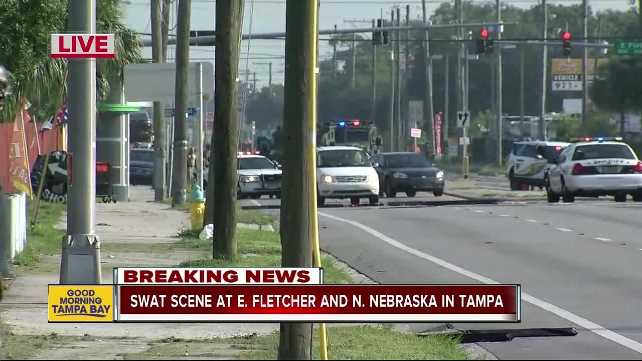 SWAT scene at E. Fletcher and N. Nebraska in Tampa