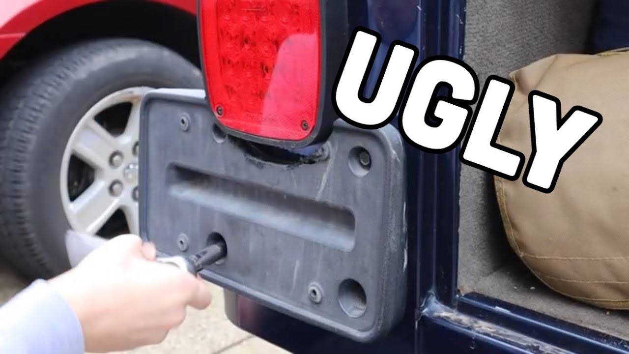 Jeep TJ license plate relocation install - YouTube
