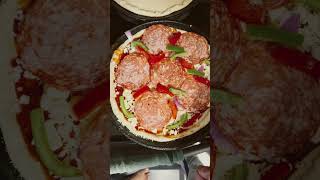 How to make Homemade pizza in regular oven | cast iron skillet pizza | shorts