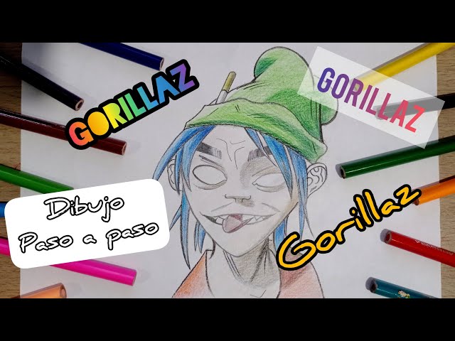 Cómo dibujar a 2D Gorillaz | Stuart Harold Pot 2-D | Dibujo paso a