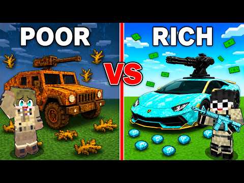 POOR MILITARY vs RICH MILITARY Survival Battle in Minecraft!