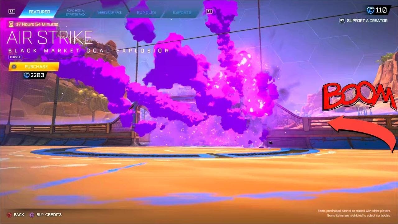 Rocket League Item Shop HD 🚀[ PURPLE AIR STRIKE GOAL EXPLOSION❗️]| Ryufalcon Blue