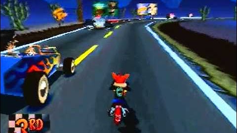 Crash Bandicoot 3: Warped - Level 14: Road Crash (Crystal/Gem Get)