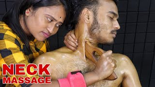 Upper Body Oil Massage By Barber Girl Pakhi | Head Massage & Body Massage | ASMR Sleep Sound