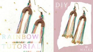 Macrame Rainbow Earrings DIY Tutorial | Micro Macrame for beginners