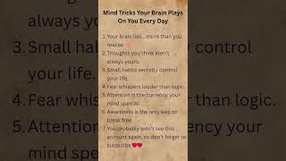 Mind Tricks YOur Brain Plays On You Every Day #subscribe @dThoughtShift