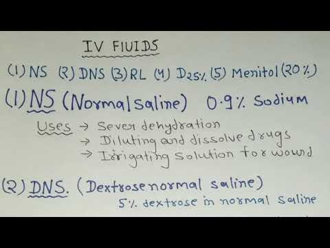 Types of IV Fluid NS RL DNS D5