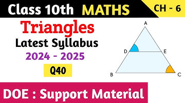 Class 10 Maths Chapter 6 Triangles Support Material | Q40
