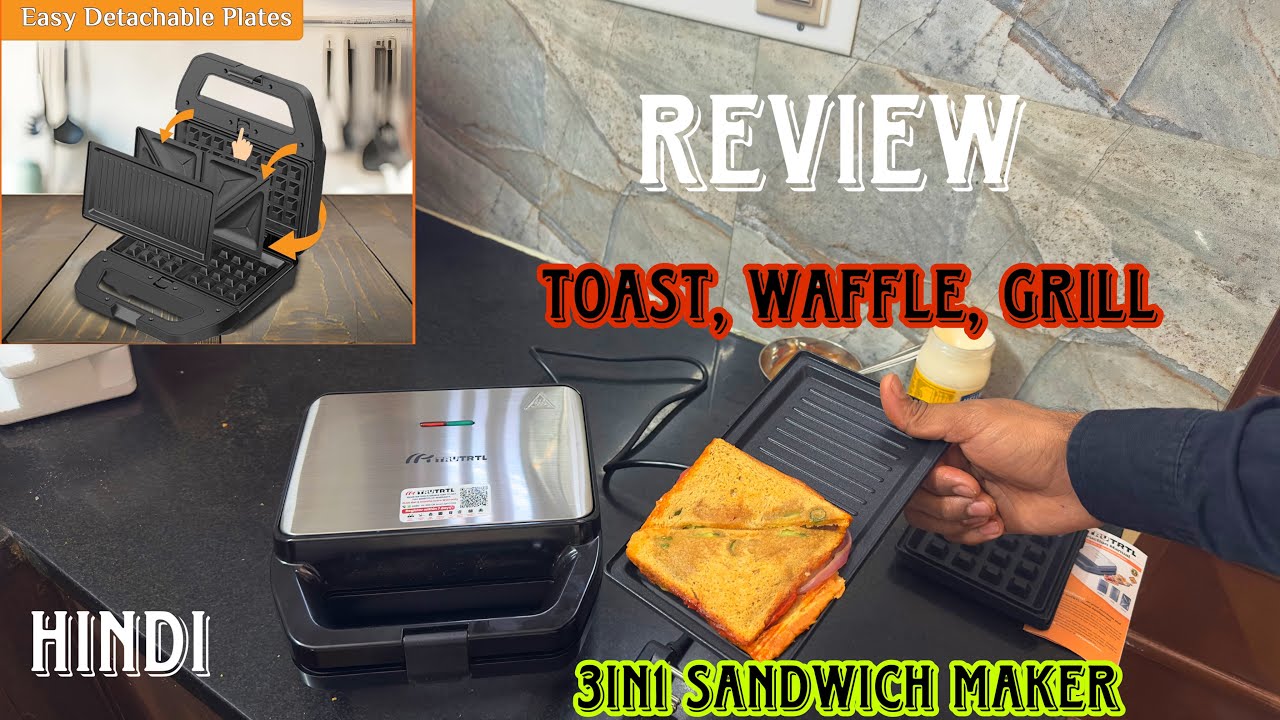 how to make sandwich in sandwich maker | trutrtl 3in1 sandwich maker | toast, waffle, Grill