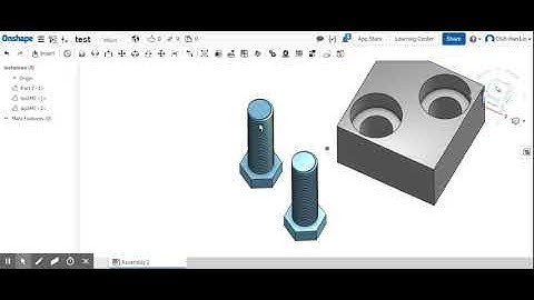 onshape: ISO screw with ThreadCreator and blindholes