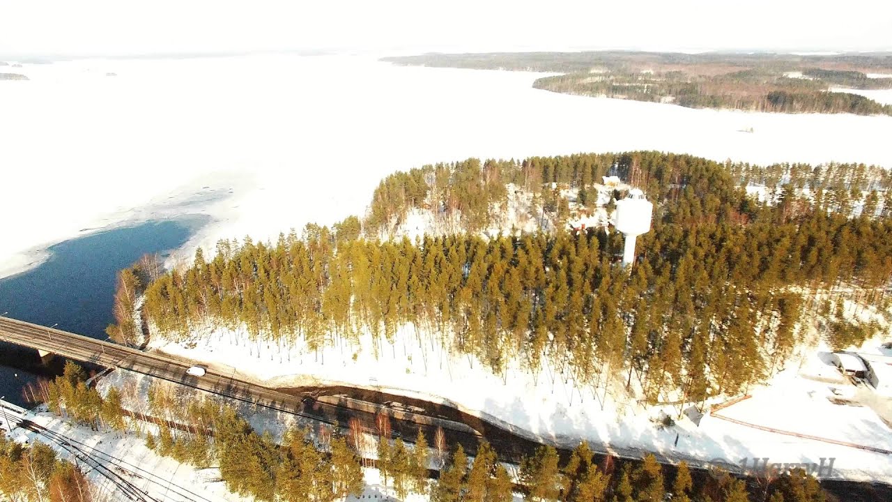 4K Aerial video - DJI Phantom 3 Pro - bird's-eye view Punkaharju Finland