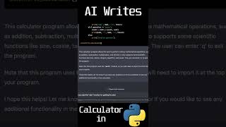 AI writes a calculator in Python #shorts