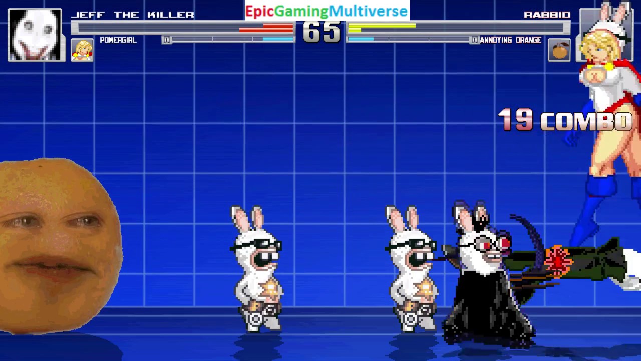 The Annoying Orange And The Rabbid VS Jeff The Killer & Power Girl In A ...