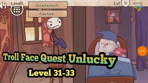 Troll Face Quest Unlucky level 31-33 #gameoffline #trollface #trollfacequestunlucky