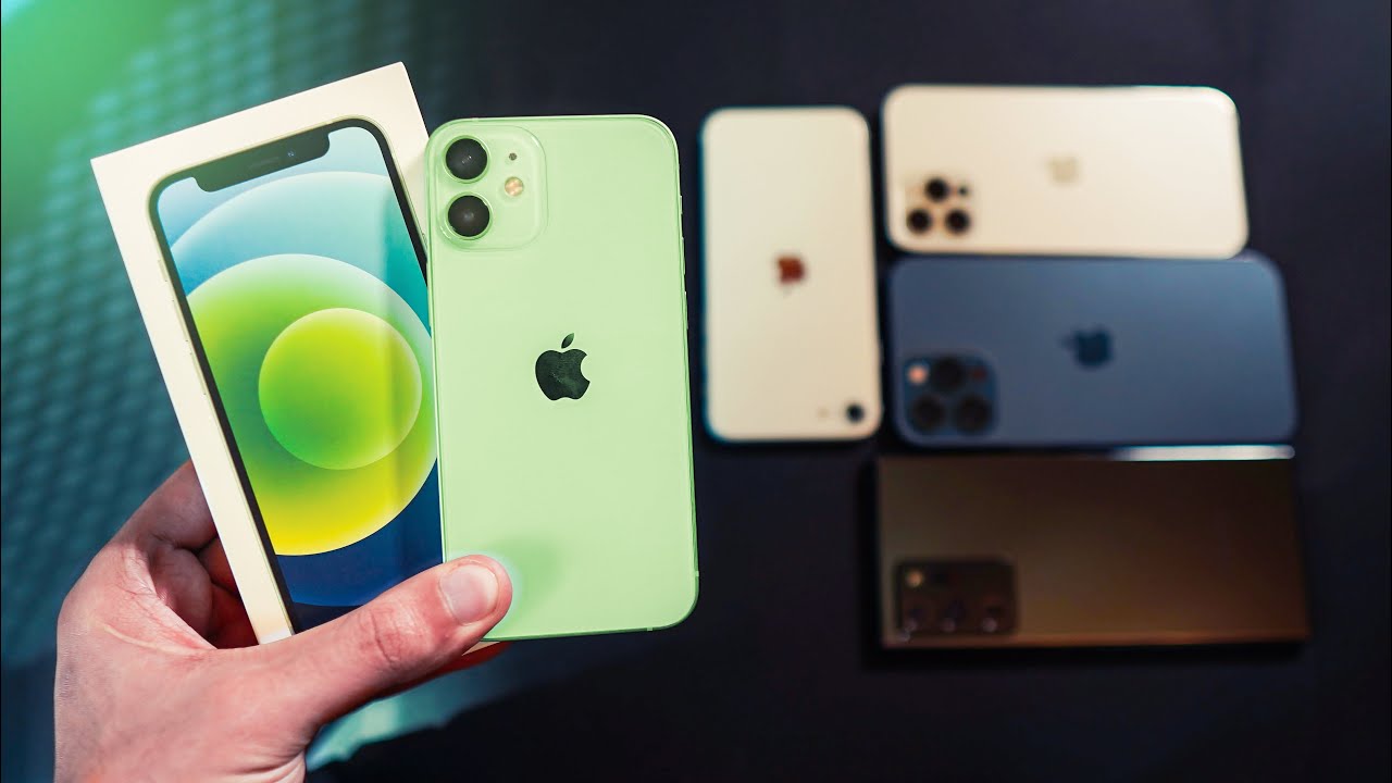 iPhone 12 Mini GREEN Unboxing vs iPhone 12 Pro Max, iPhone SE