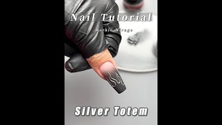 Nail Tutorial | Barbie Mirage Palette Gel Paint Silver Flames