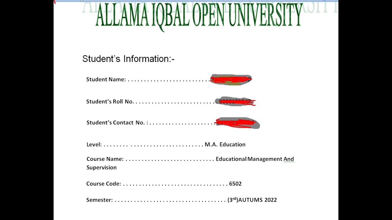 aiou solved assignment 6502