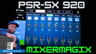 PSR-SX 920 Audio Controls - Mixer Touchscreen