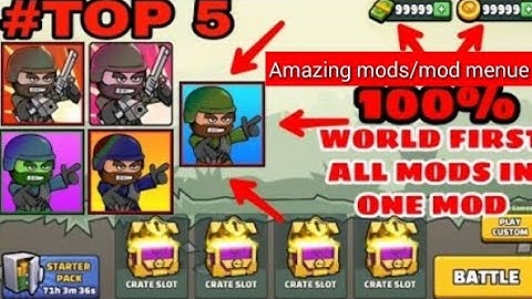 Mini militia top 5 mods/mod menues|all in one mods|🔥🔥🔥🔥