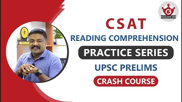 Reading Comprehension - CSAT | Practice Series | Crash Course | UPSC Prelims | Gallant IAS