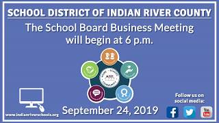 School Board Business Meeting 6 p.m. 9/24/2019