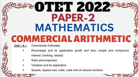 OTET2022|paper 2 Math marathon class|COMMERCIAL ARITHMETIC|All chapters in 5 classes|Must watch#OTET