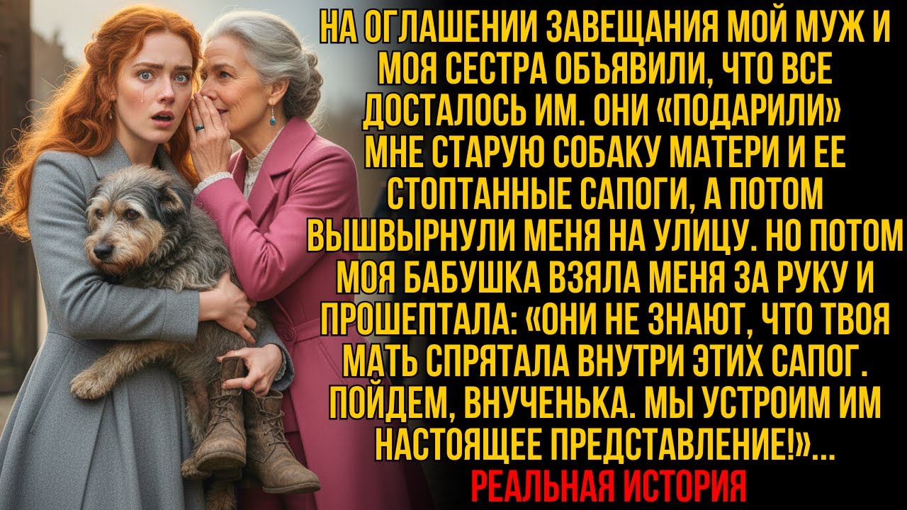 Муж с сестрой забрали наследство и выгнали меня лишь в старых сапогах. Но бабушка знала о секрете…!