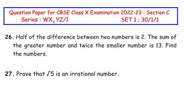 Q26 & Q27 - Half of the difference between two numbers is 2. The sum of the greater number and twice