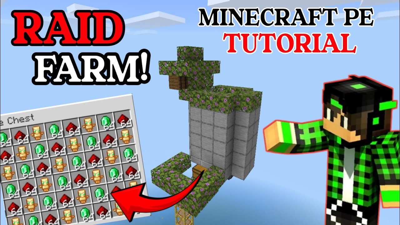 BEST RAID FARM in Minecraft PE 🔥 | Unlimited Totem & Emeralds Farm! 💚 ...