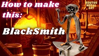 How to make this Metal Art “BlackSmith” of old tools and scrap metal.