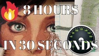 Over 8 hours straight of cross stitch - but it's time-lapse