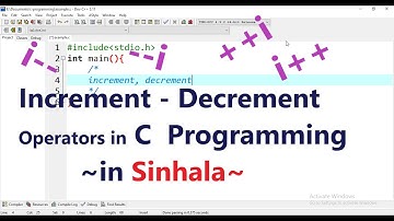 Increment and decrement operator in C - in Sinhala