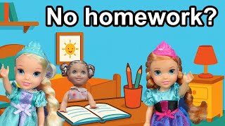 Download Lagu No homework ? Elsa \u0026 Anna toddlers - fun ways to learn - Barbie dolls MP3 Download Lagu No homework ? Elsa \u0026 Anna toddlers - fun ways to learn - Barbie dolls MP3