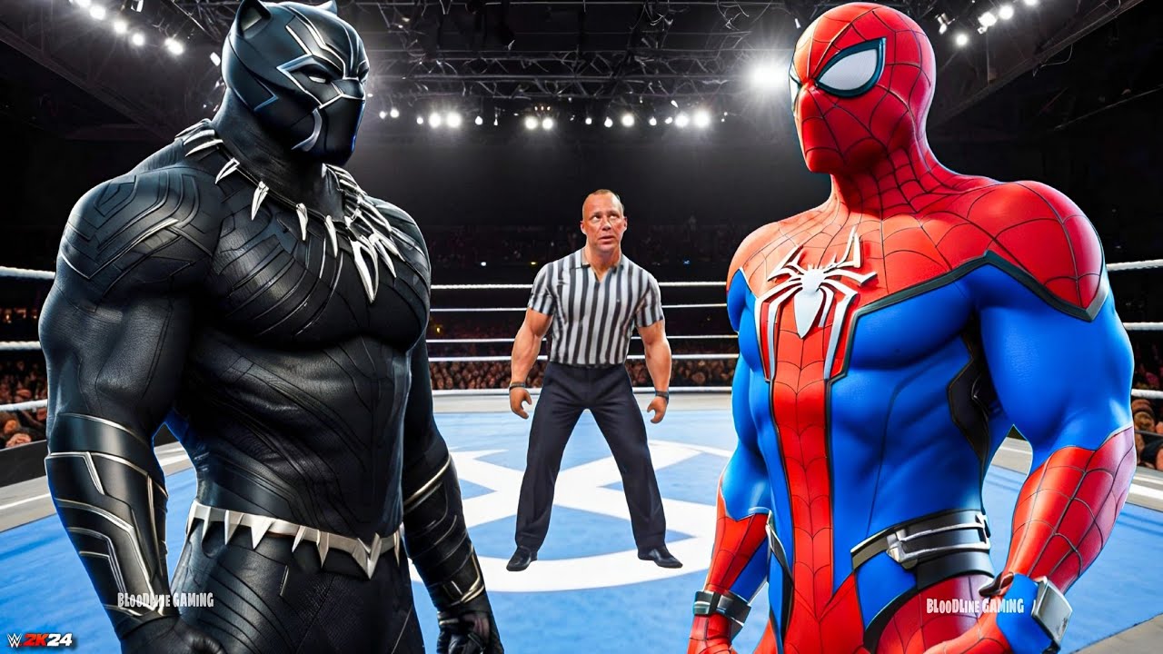 WWE 2K24 - BLACK PANTHER VS SPIDERMAN | Xbox One S Gameplay
