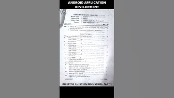 Android Application Development - 2021 Winter paper discussion - part 1